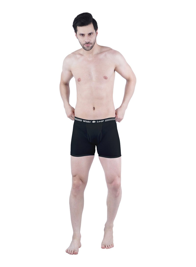 WHITE LEAF Men's Trunk (Pack of 3) – 100% Combed Cotton Breathable Comfortable Innerwear, Assorted Colors (Black/Grey/Navy) - Image 2