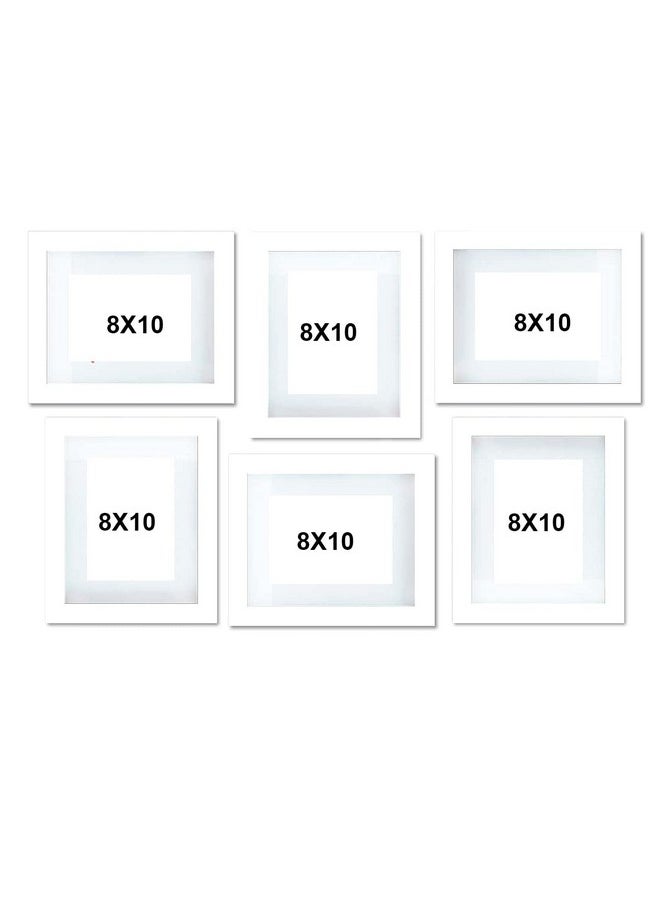 Art Street Art Street Wall Set of 6 Photo Frame (8" X 10" Picture Size matted to 6" x 8") (White)  - Image 3