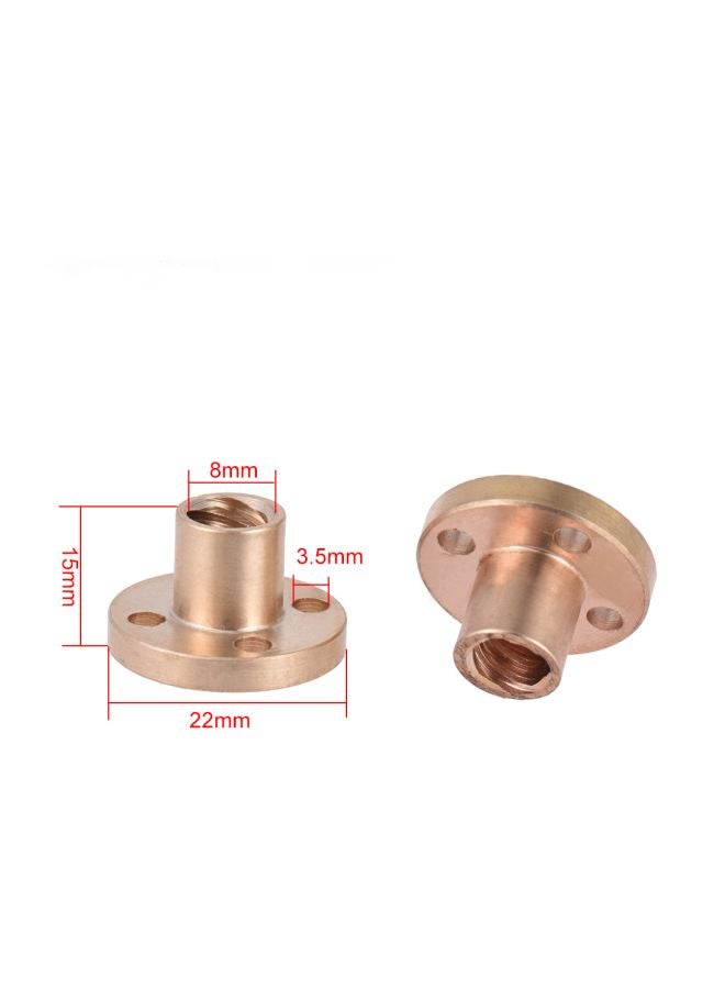 2-Piece Brass Screw Nut Gold - Image 2