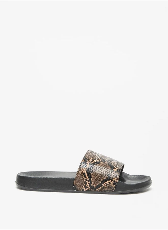 أكوا Women's Animal Print Slip-On Slides