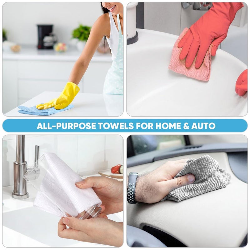 AIDEA Microfiber Cleaning Cloth Roll, 55 Sheets, Pink Towel, Microfiber Towels for Cars, Reusable Paper Towels, Shop Rags Washable, Cleaning Rags for Automotive, House, Kitchen, Cleaning Supplies11Ã—9" - Image 5