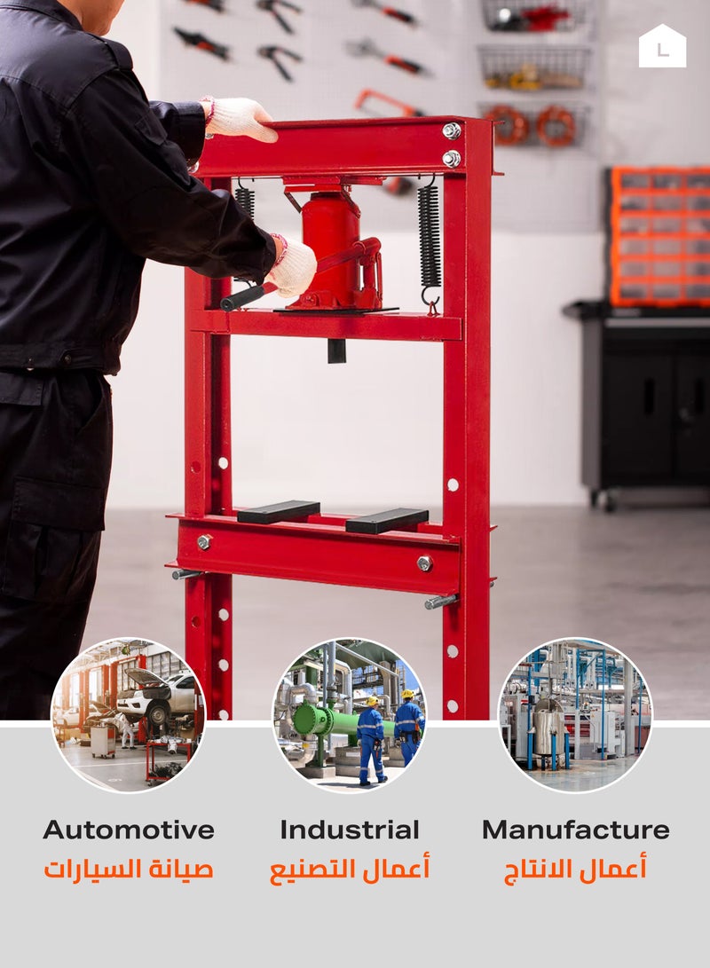 LAWAZIM Hydraulic Shop Press -20Ton- Heavy-Duty Frame with Hydraulic Cylinder for Metal Forming, Shaping, Forging, Bending, and Stamping - Industrial Press Machine for Automotive and Workshop Use - Image 5