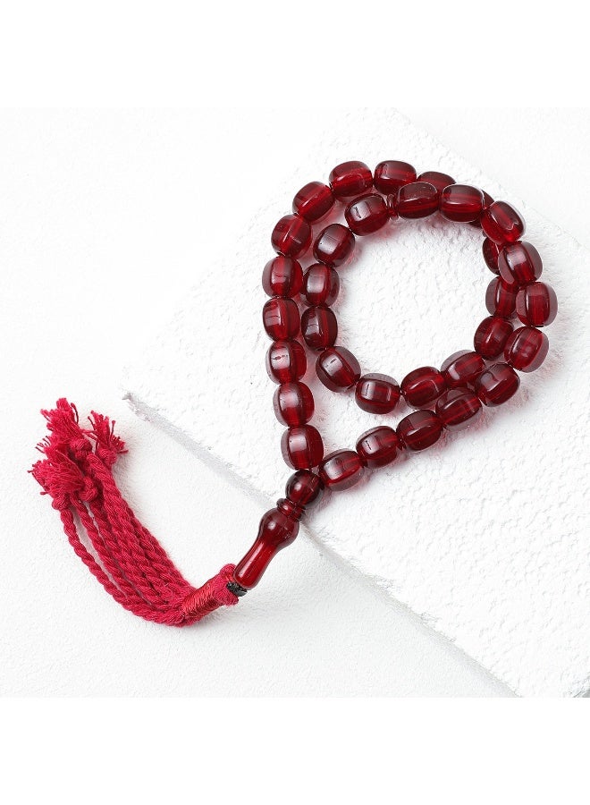 NIBEMINENT 33 Muslim Prayer Beads Wine Red/12mm 