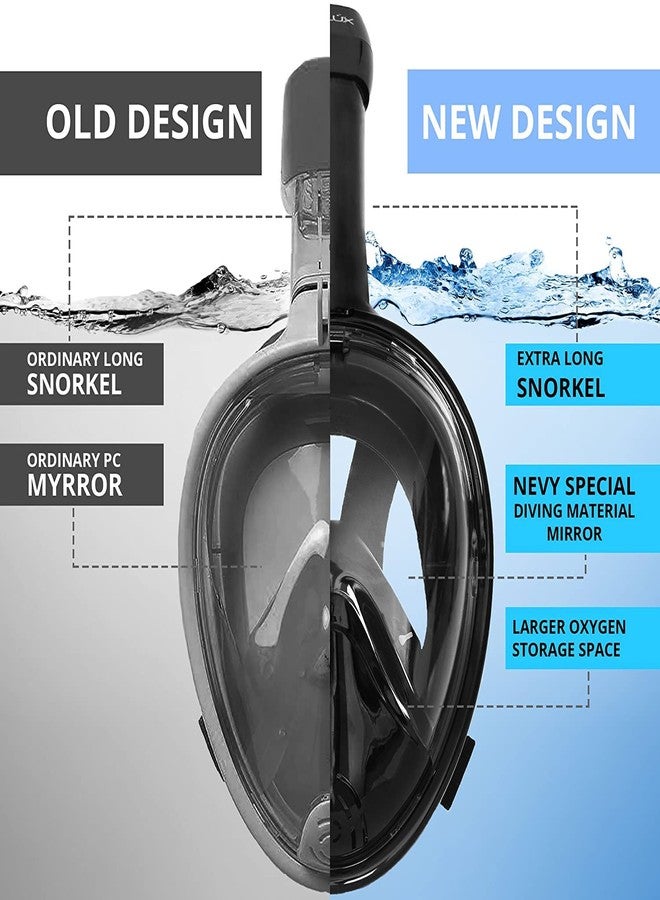 Matiko 180° Full Face Snorkel Mask with Panoramic View Anti-Fog, Anti-Leak with Adjustable Head Straps - See Larger Viewing Area Than Traditional Masks for Kids, Youth and Adult (C, S/M) - Image 5