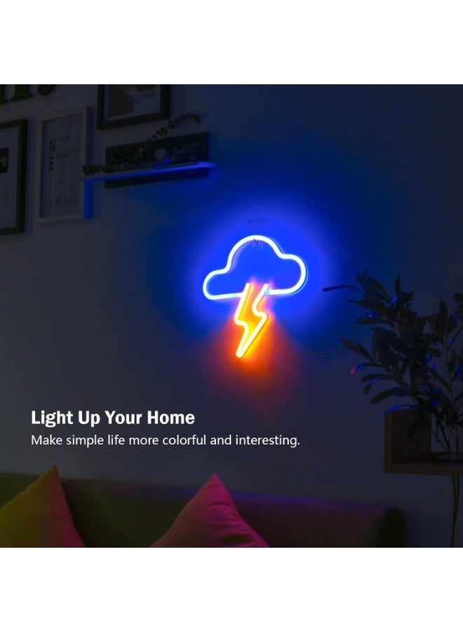 Bukela Led Neon Lights, Including Cloud and Lightning Neon Lights, Are Wall-mounted Decorative Hanging Neon Lights. They Are Powered By Batteries Or Usb and Are Suitable for Bedrooms, Children's Rooms, Living Rooms, Bars, Parties, Weddings, and Other Venues. - Image 3