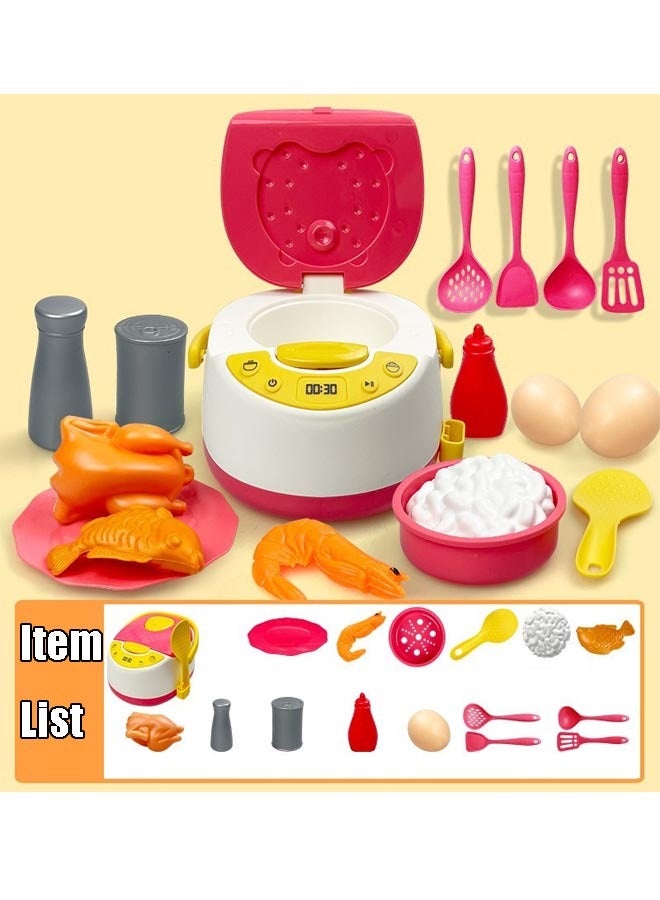 Children's Kitchen Toy Set，Cut Play Food Toys Vegetables Set with Non-toxic Material，16PCS Kitchen Pretend Play Toy Set，Children Role Play Cookware Indoor DIY Kitchen Toy Games Kitchen Accessories Toys Sets（pink） - Image 3