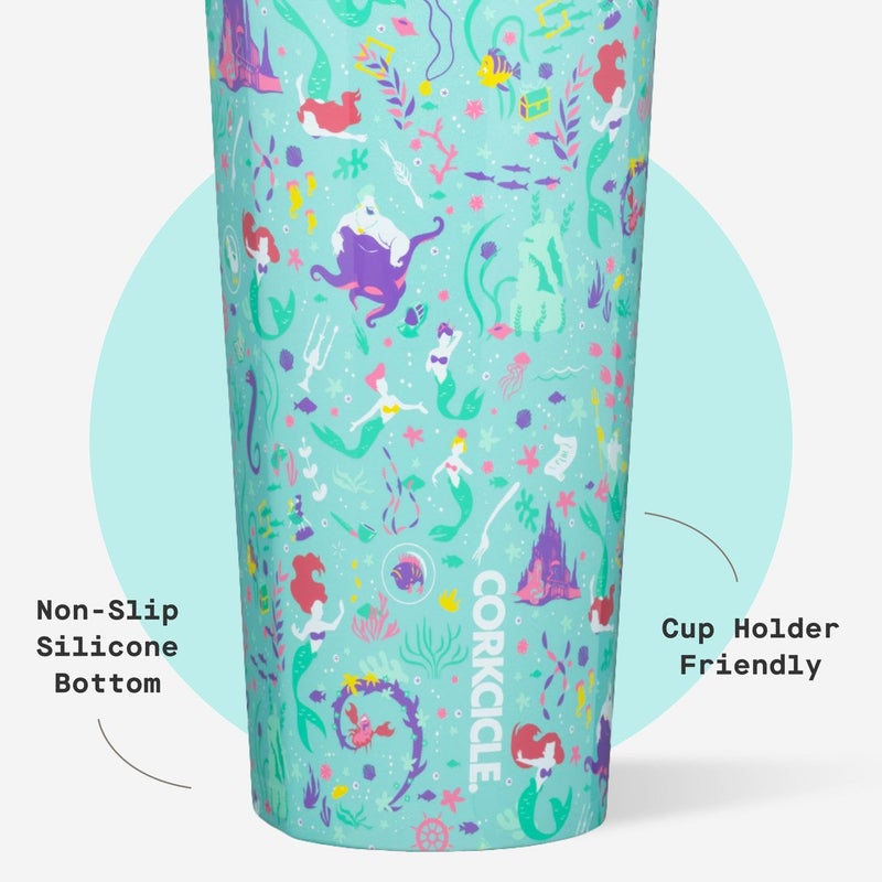 Corkcicle Disney Princess Cold Cup - Keeps Drinks Cold for 12 Hours - Triple-Insulated Stainless Steel - Straw & Screw-On Lid - Summer Drinkware Gift - Keeps Drinks Ice Cold - 24 oz - Ariel - Image 5