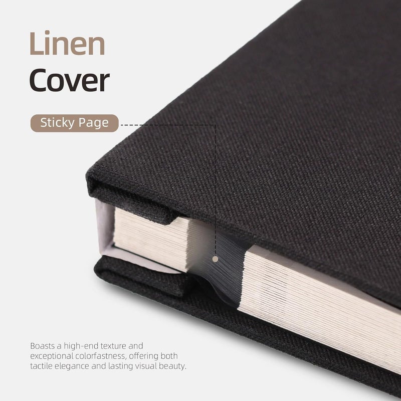 Vienrose ألبوم صور فينروز ذاتي اللصق مقاس 4×6 5×7 3×5 8×10 بوصة، ألبوم سكرابوك DIY مع قلم معدني، 120 صفحة، أسود - Image 5