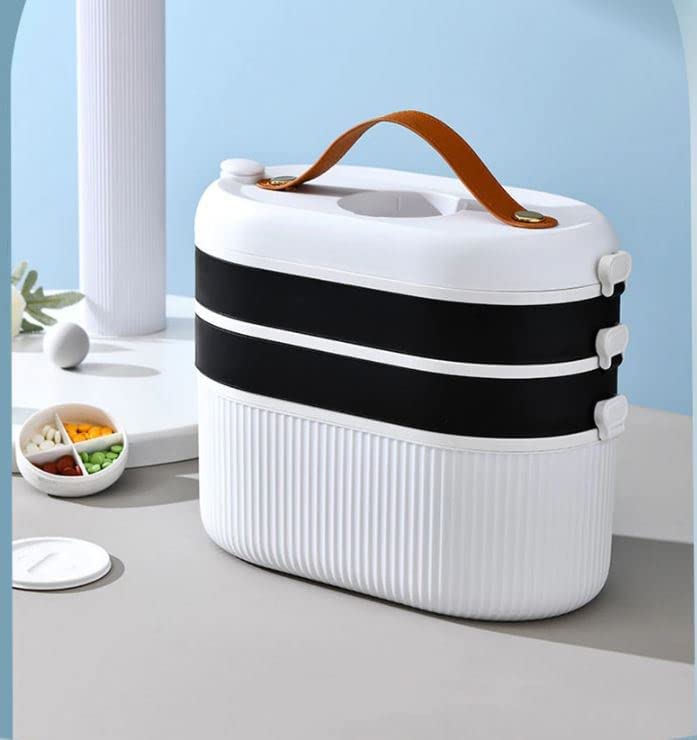 Deoxys Large capacity family Medicine Organizer Box - 3 Layer Compartment Multipurpose Medicine Storage Case With Portable Handle - Storage Medicine Kit For Home, Travel, Office - Multicolor - Image 1