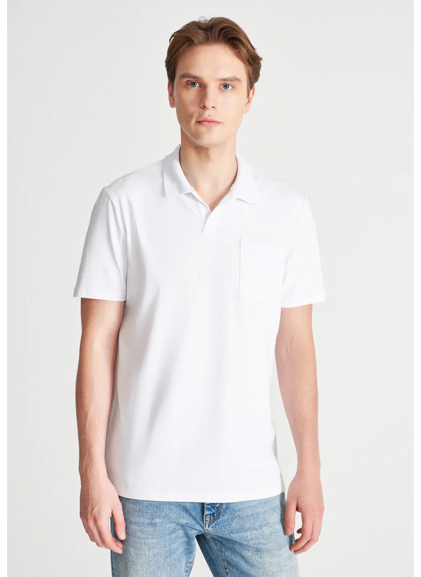 MAVI Blue Men's White Polo Shirt 0610297-620