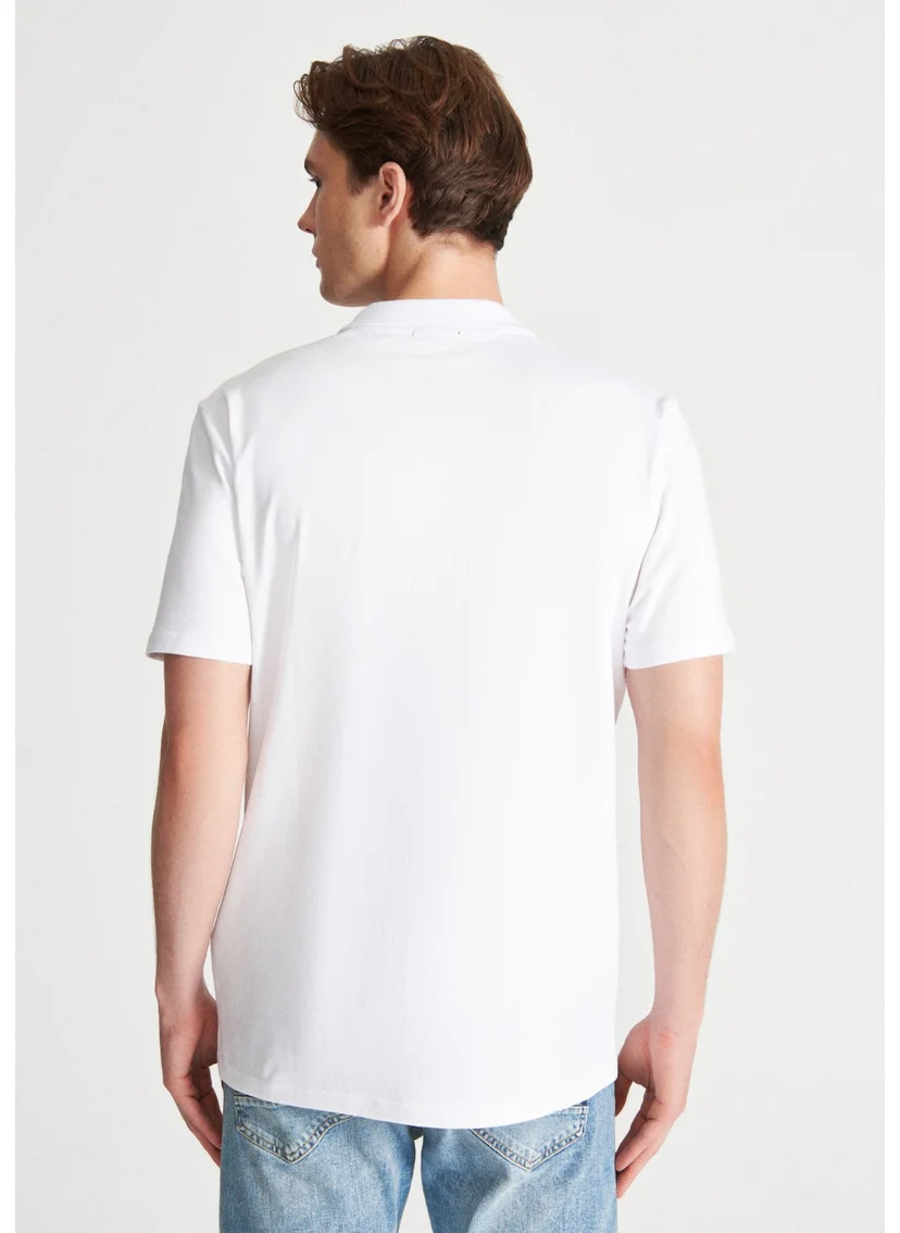 MAVI Blue Men's White Polo Shirt 0610297-620