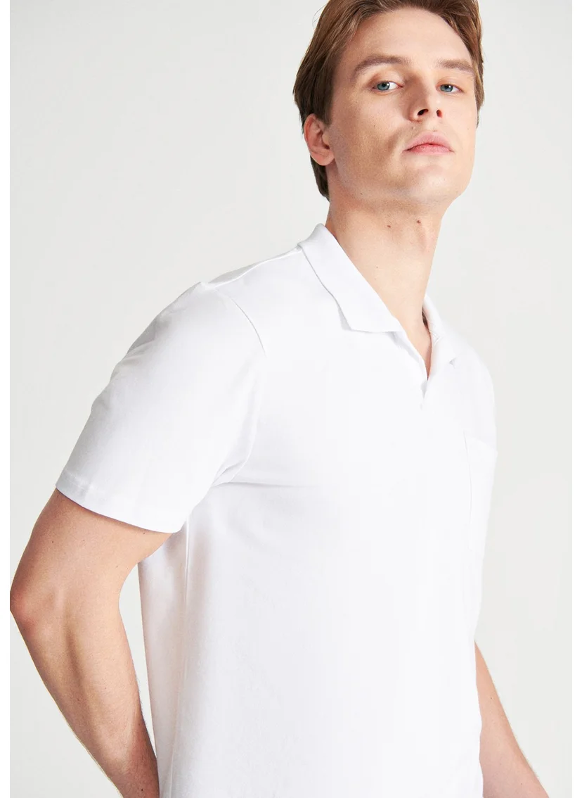 MAVI Blue Men's White Polo Shirt 0610297-620