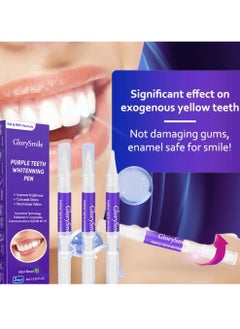 GlorySmile 3 Pcs Purple Teeth Whitening Pen Purple Toothpaste for Teeth Whitening V34 Color Corrector Toothpaste Purple Toothpaste Whitening Teeth Whitening Kit for Sensitive Teeth with Pap  - Image 2