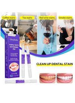 GlorySmile 3 Pcs Purple Teeth Whitening Pen Purple Toothpaste for Teeth Whitening V34 Color Corrector Toothpaste Purple Toothpaste Whitening Teeth Whitening Kit for Sensitive Teeth with Pap  - Image 5