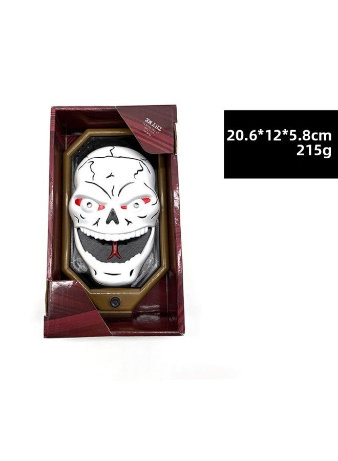 Loquat Skull Doorbell Haunted House Horror Skull Props Party Party Decoration Haunted House Scary Electric Doorbell-Color:Tongue Skeleton - Image 1