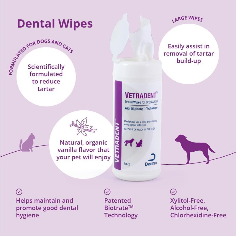 Vetradent Dental Wipes, 60 ct - Image 2