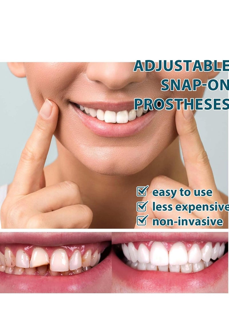 EELHOE 1 Pairs Temporary Teeth Perfect Cover, Cosmetic Veneers Teeth Temporary Dentures, Adjustable Snap On, Moldable False Teeth for Beautiful Smile, Nature and Comfortable, Fit Whitening Flex Den - Image 4
