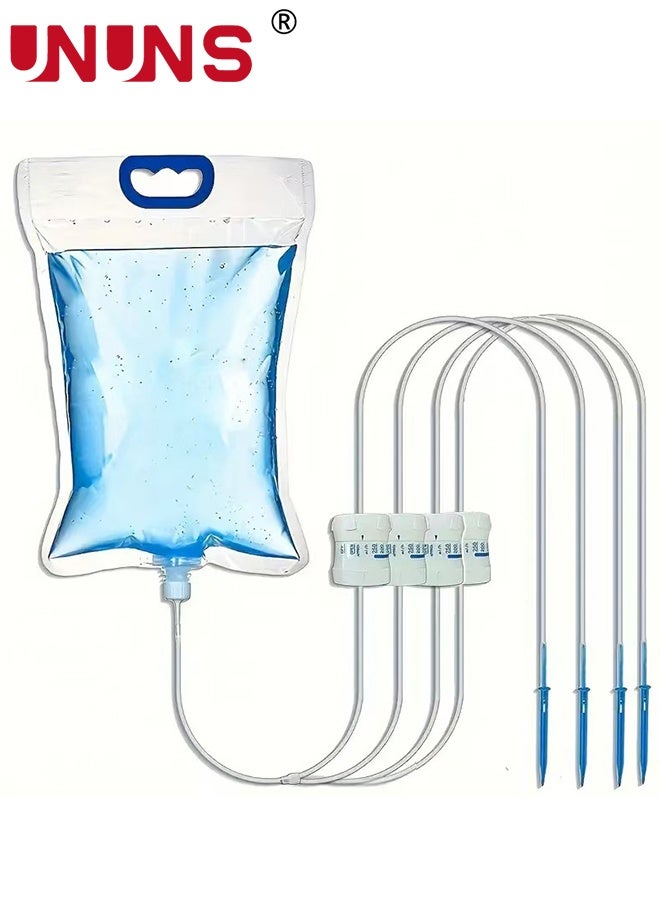 UNUNS Self Watering Bag,4pcs Automatic Watering System for Houseplants,Self Watering Devices Irrigation Drippers,Self Automatic Plant Watering System with 5.2L Water Bag - Image 1