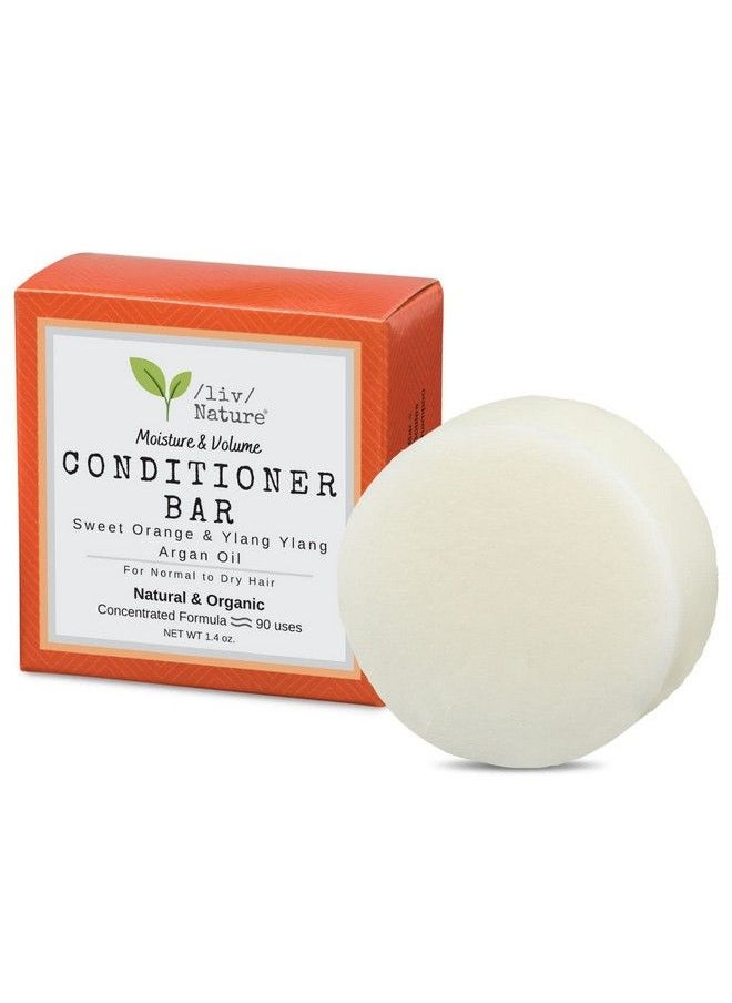 /liv/ Nature - Scented Conditioner Bar With Argan Oil Made With Natural Ingredients For Dry Hair Plantbased Plasticfree Conditioner Bar For Travel Sweet Orange Ylang Ylang (1Pack) - Image 1
