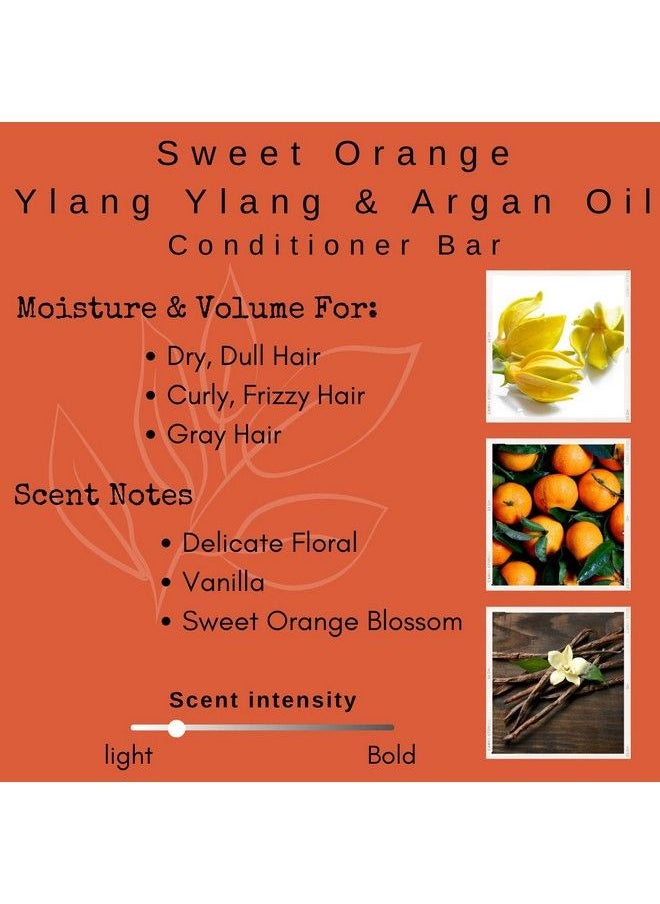 /liv/ Nature - Scented Conditioner Bar With Argan Oil Made With Natural Ingredients For Dry Hair Plantbased Plasticfree Conditioner Bar For Travel Sweet Orange Ylang Ylang (1Pack) - Image 1