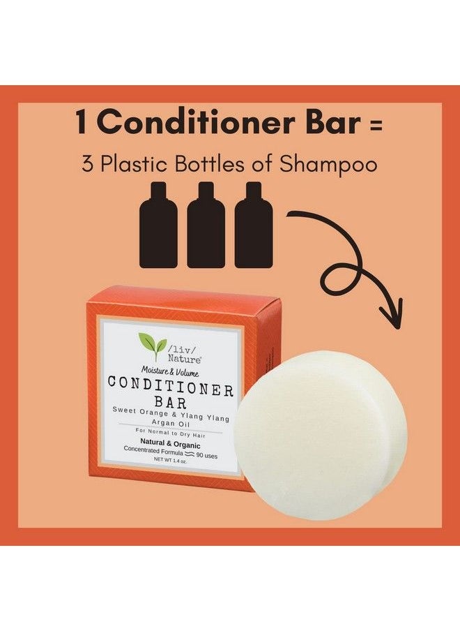 /liv/ Nature - Scented Conditioner Bar With Argan Oil Made With Natural Ingredients For Dry Hair Plantbased Plasticfree Conditioner Bar For Travel Sweet Orange Ylang Ylang (1Pack) - Image 1