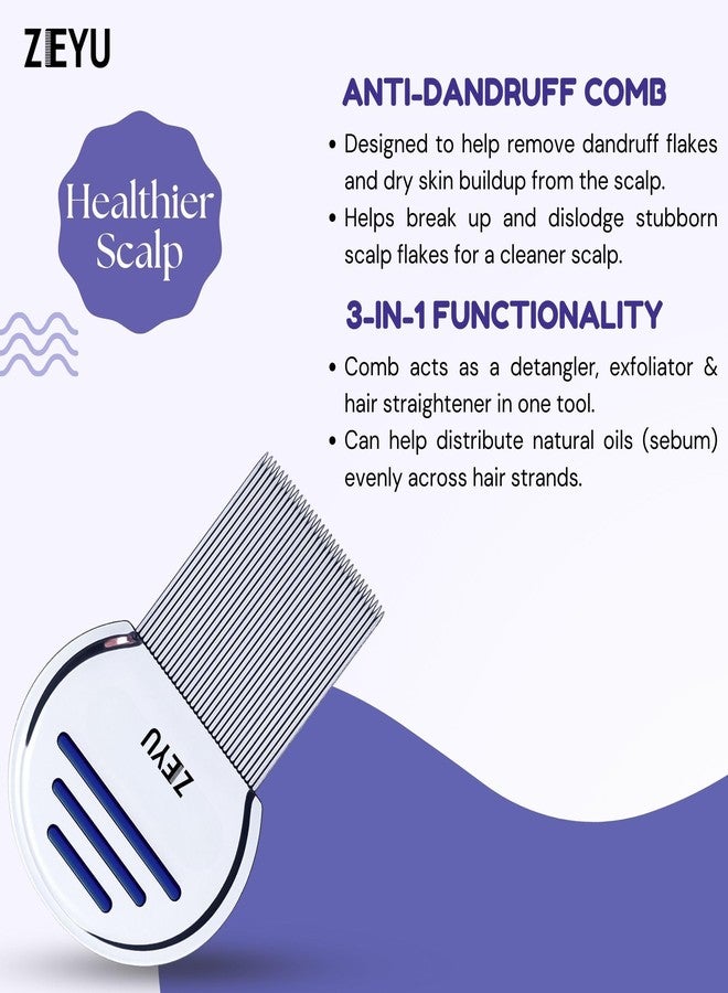Zeyu Lice Comb For Women And Kids Stainless Steel Lice Terminator Fine Egg Nit Lice Egg Removal Comb For Women and men - Image 2