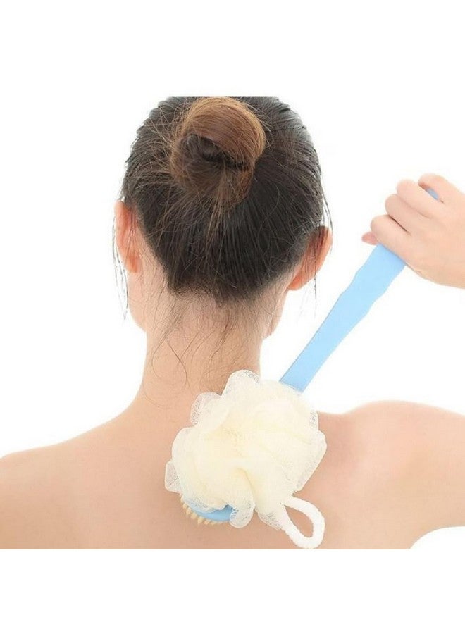 Naivete 2 In 1 Loofah With Long Handle Body Brush/Double Sided Bath Brush Scrubber/Massage Brush For Men & Women, (Pack Of 1, Multi Colour) - Image 1
