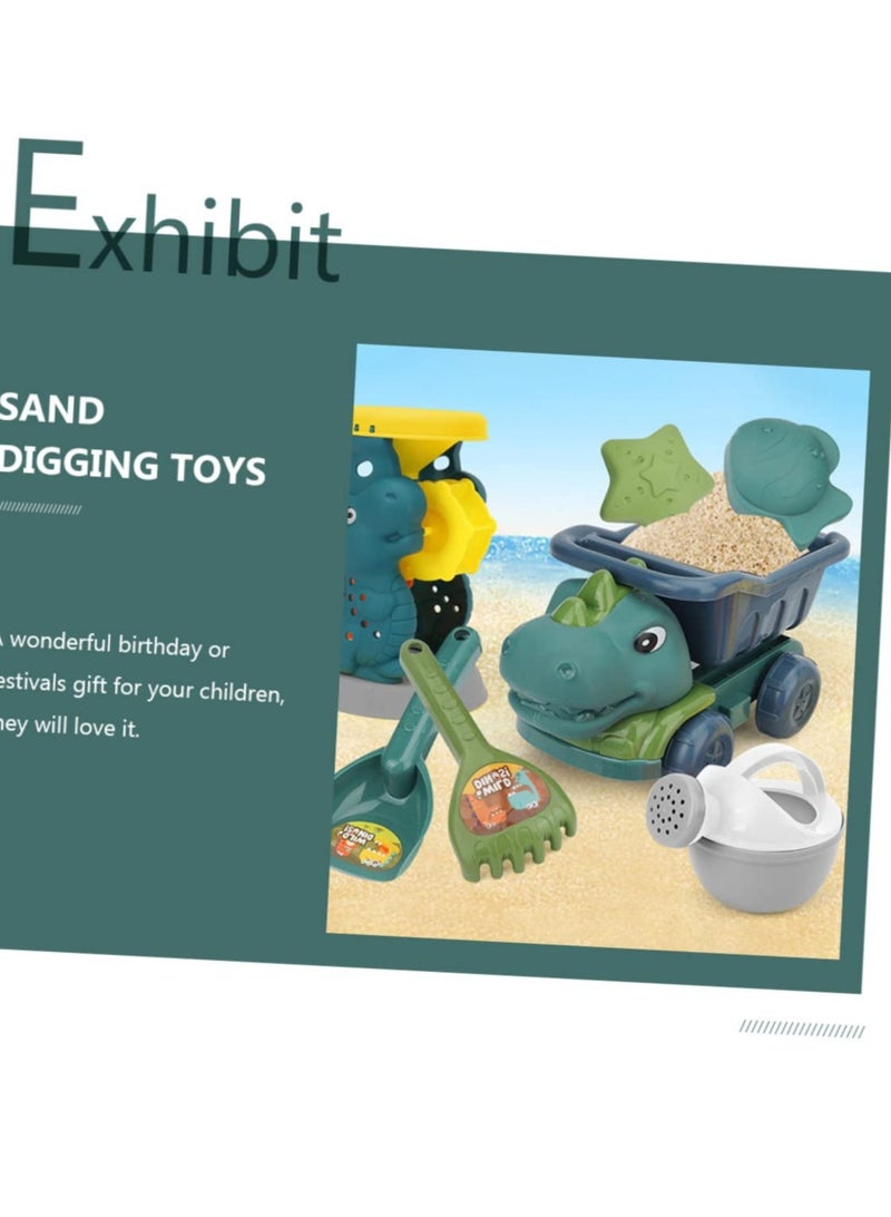 Excefore Dinosaur ATV Sand Building Set,Outdoor Fun with Kids' Truck Carinify Toy, Beach Molds, and Hourglass Plastic,for Beach Play - Image 4