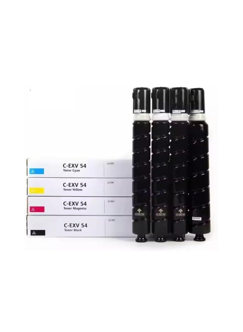 Reacon C-EXV 54 Full Combo Set This Compatible toner cartridge is suitable for Printer Canon Image Runner - IR Adv C3025 IR Adv C3125 IR Adv C3226 CEXV 54 Black Cyan Magenta Yellow - Image 1
