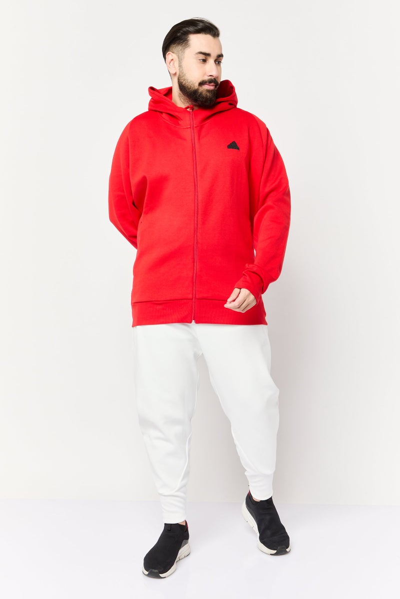 Adidas Men Sportswear Fit Long Sleeve Outdoor Sweatshirt, Red  - Image 2
