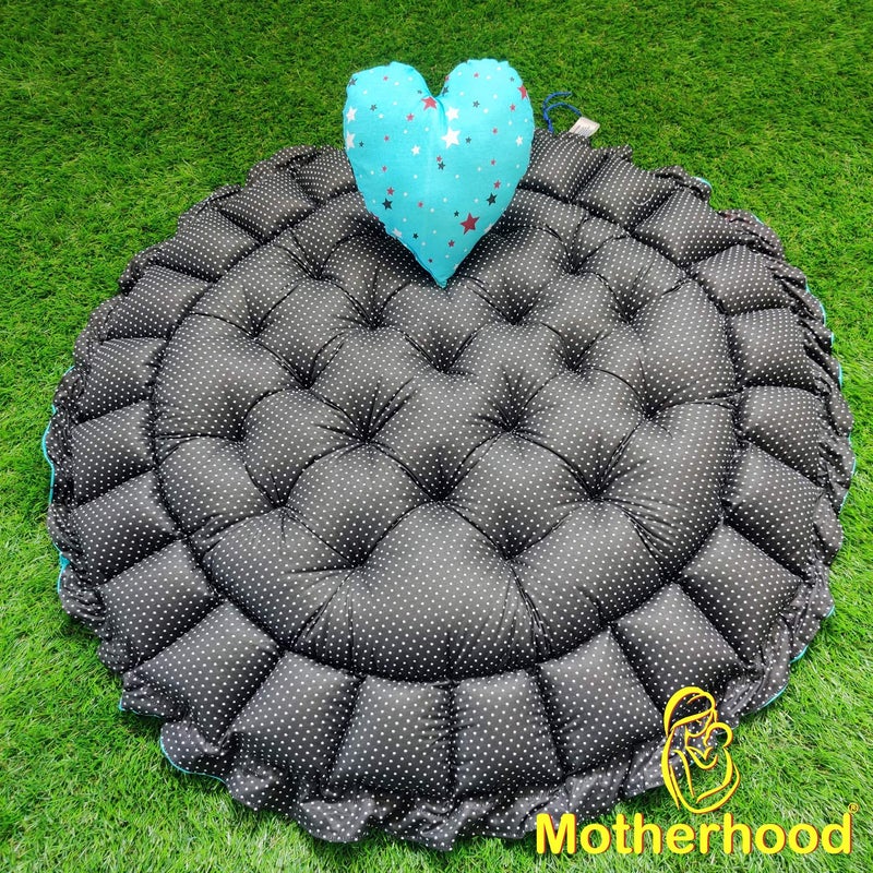 MOTHERHOOD MOTHERHOOD Round Baby Tub Bed 1 Pc HeartShaped Pillow Big Size Luxury Mattress Sleeper Bedding Set Safe Cotton Fabric with RFilled UltraSoft Comfortable for Newborn Sky - Image 4