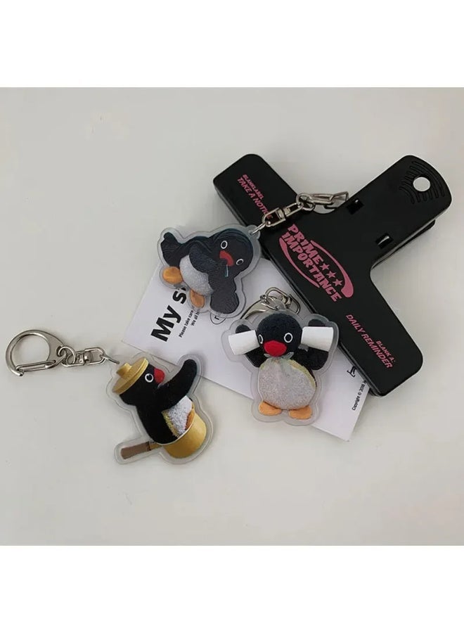Generic Cartoon Anime Cute Penguin Key Chain Bag Pendant Gift Micro Landscape Decoration Ring Jewelry Frog Bear Acrylic Keychain-Color:A07-Ships From:CHINA  - Image 5
