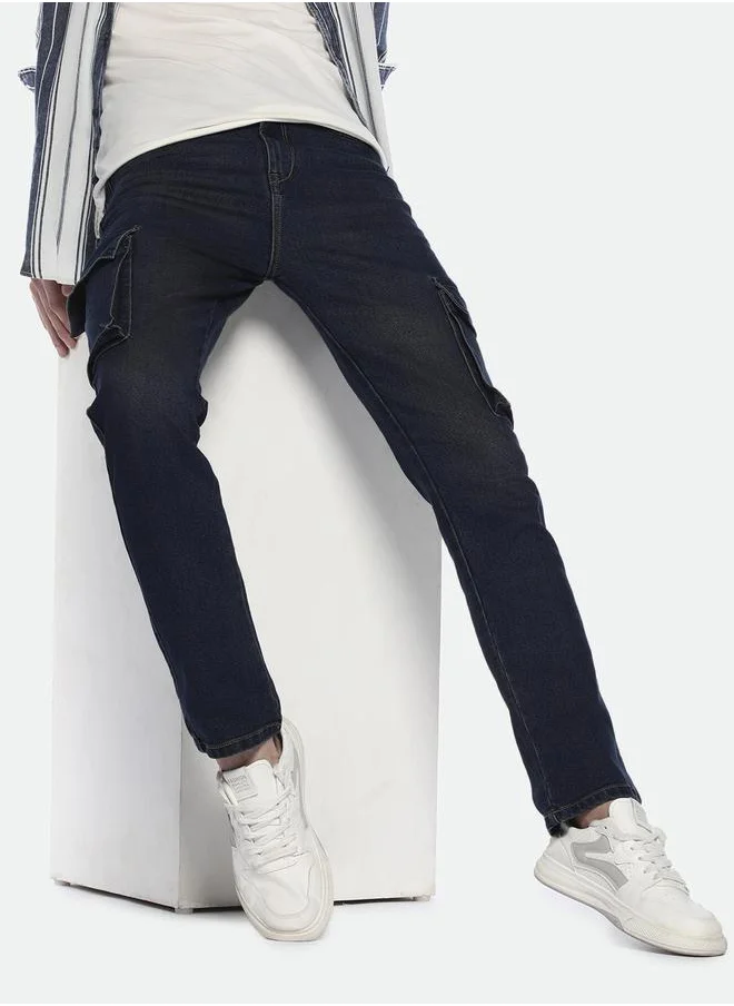 Dennis Lingo Dennis Lingo Light Wash Straight Fit Cargo Jeans