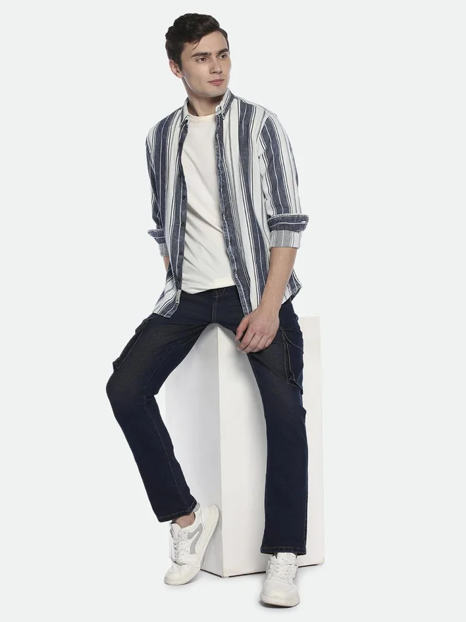 Dennis Lingo  Dark Wash Straight Fit Cargo Jeans for Men | Best Price UAE