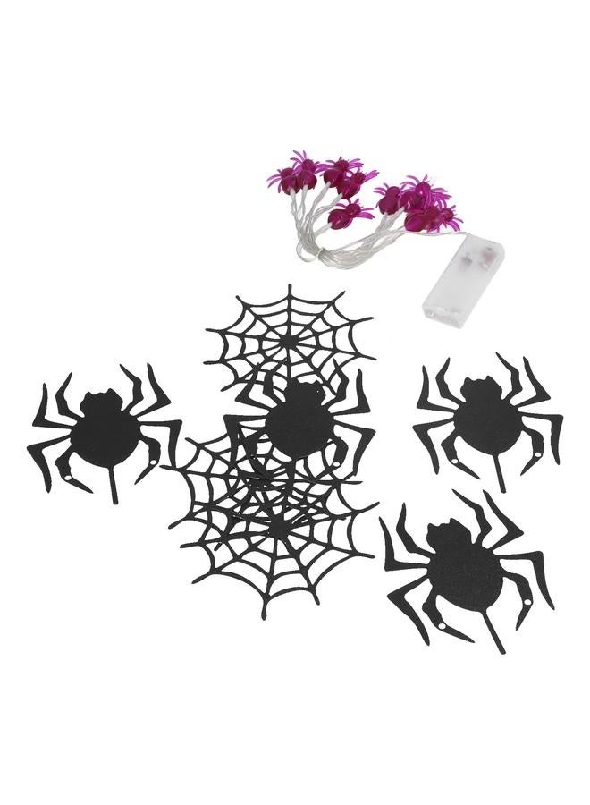 NIBEMINENT LED Spider String Light Warm Light with Paper Spider and Web Halloween Decoration Lights for Party Arrangement  - Image 5