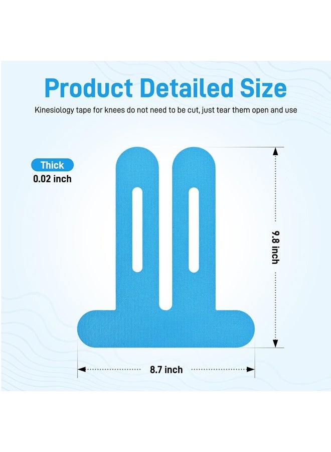 مرح شريط كينزيولوجي للركبتين، 10 قطعة شريط للركبة لتخفيف آلام الركبة، مقطوع مسبقًا، خالٍ من اللاتكس، يدعم العضلات والمفاصل، شريط كينزيولوجي للركبة مقطوع مسبقًا، مقاوم للماء ومرن - Image 5