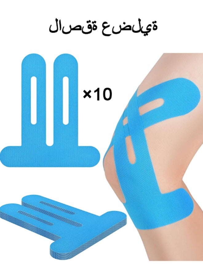 مرح شريط كينزيولوجي للركبتين، 10 قطعة شريط للركبة لتخفيف آلام الركبة، مقطوع مسبقًا، خالٍ من اللاتكس، يدعم العضلات والمفاصل، شريط كينزيولوجي للركبة مقطوع مسبقًا، مقاوم للماء ومرن - Image 1