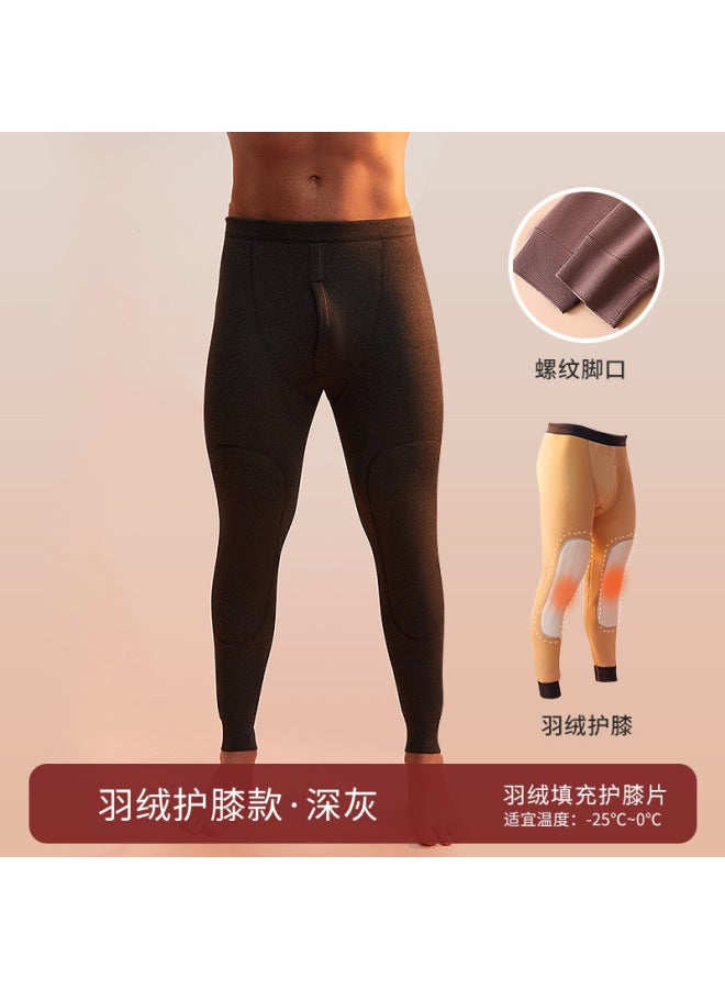 Men's Thermal Pants, Down And Silk Thickened Long Johns, Men's Fleece-lined Thermal Pants, Base Layer Pants For Cold Weather In Winter