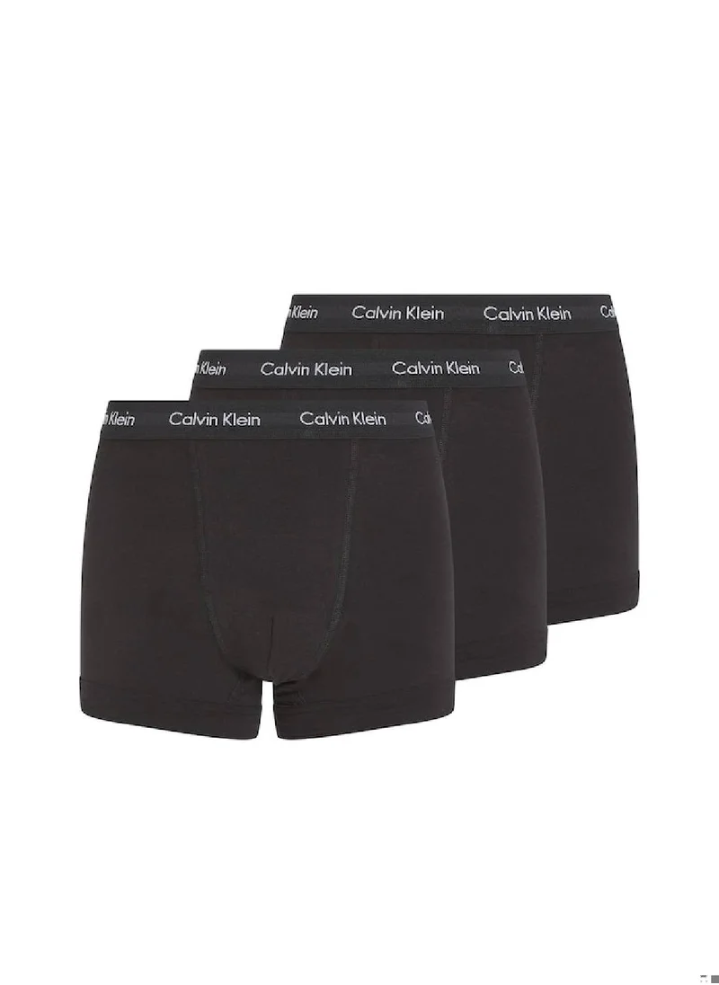 CALVIN KLEIN Men's 3 Pack Trunks - Cotton Stretch, Black/ White