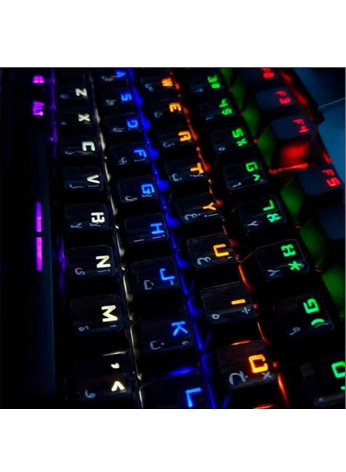 2-Piece Arabic Stickers for Keyboard with White Letters Transparent for Computer Laptop Desktop Laptop Skins - Image 3