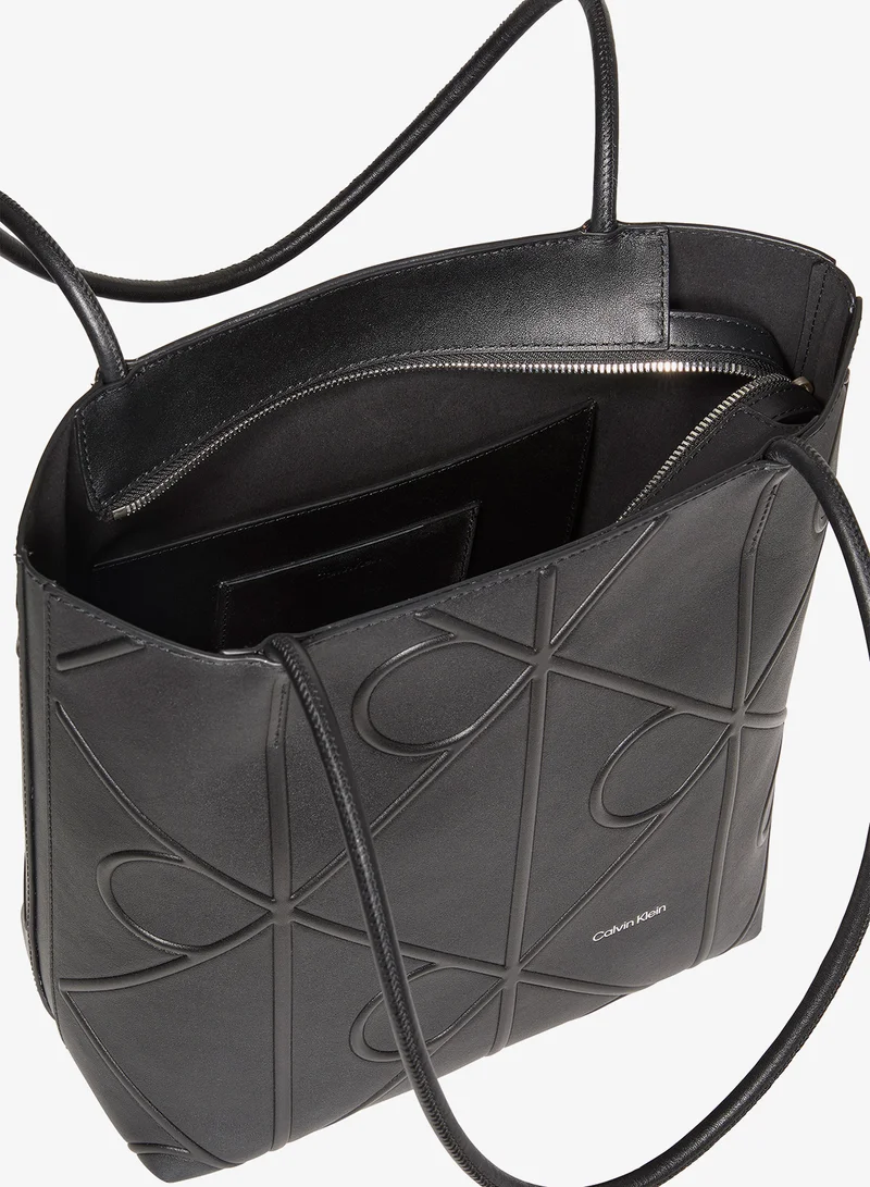 CALVIN KLEIN  Embossed Allover Monogram Logo Small Tote Bag for Women | Best Price UAE