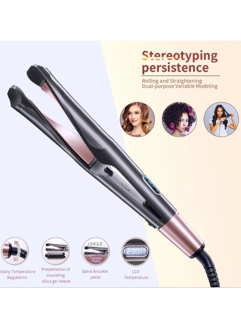 general 2-in-1 Ionic Hair Straightener & Curling Iron – Dual Styling with Ceramic Plates - Image 4