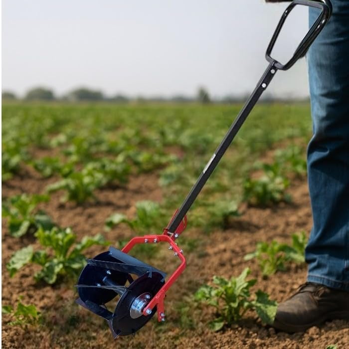 Fieldstar Multi Star Push/Pull Weeder with Handle | Manual Soil Miller, Crumbler & Roller Weeder | Heavy-Duty Carbon Steel Blade | Made in India | Ideal for Weed Removal & Soil Cultivation - Image 3