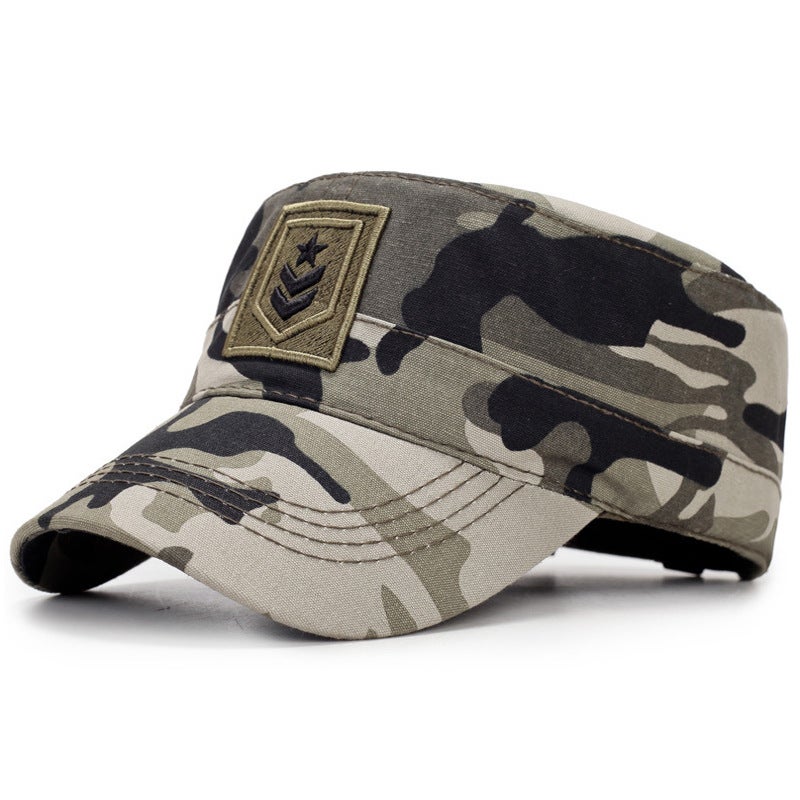 Camouflage Flat Cap Fashionable Unisex Spring Autumn Style 9-Fan Color 