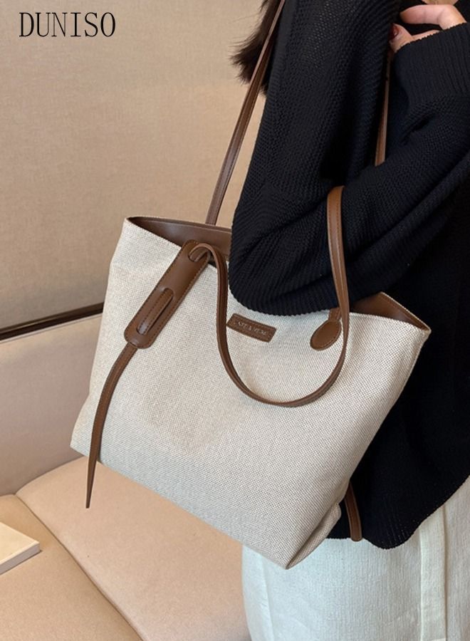 DUNISO Women's Shoulder Tote Bag Canvas Handbag For Women Large Capacity Bucket Bag Fashionable Travel Messenger Shoulder Bag for Ladies Girls College Students - Image 4