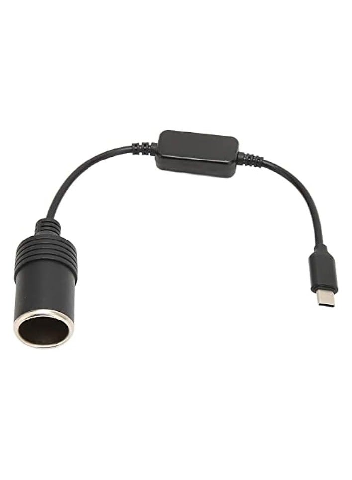 erorex 5V USB C Male to 12V Car Cigarette Lighter Socket Female Power Converter Cable, Power Adapter for Car Charger  - Image 1