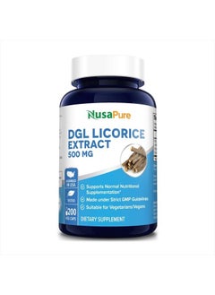 NusaPure DGL Licorice Extract 500 mg 200 Veggie Capsules (Vegan,Non-GMO & Gluten-Free)  - Image 1