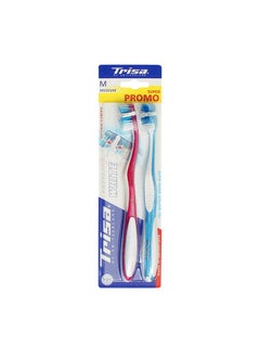 TRISA TRISA 8 Years And Above Perfect White Medium Manual Toothbrush (Pack Of 2) (Assorted Color)  - Image 4