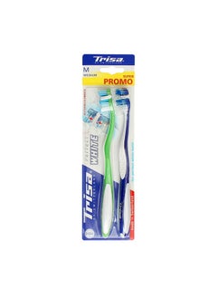 TRISA TRISA 8 Years And Above Perfect White Medium Manual Toothbrush (Pack Of 2) (Assorted Color)  - Image 3