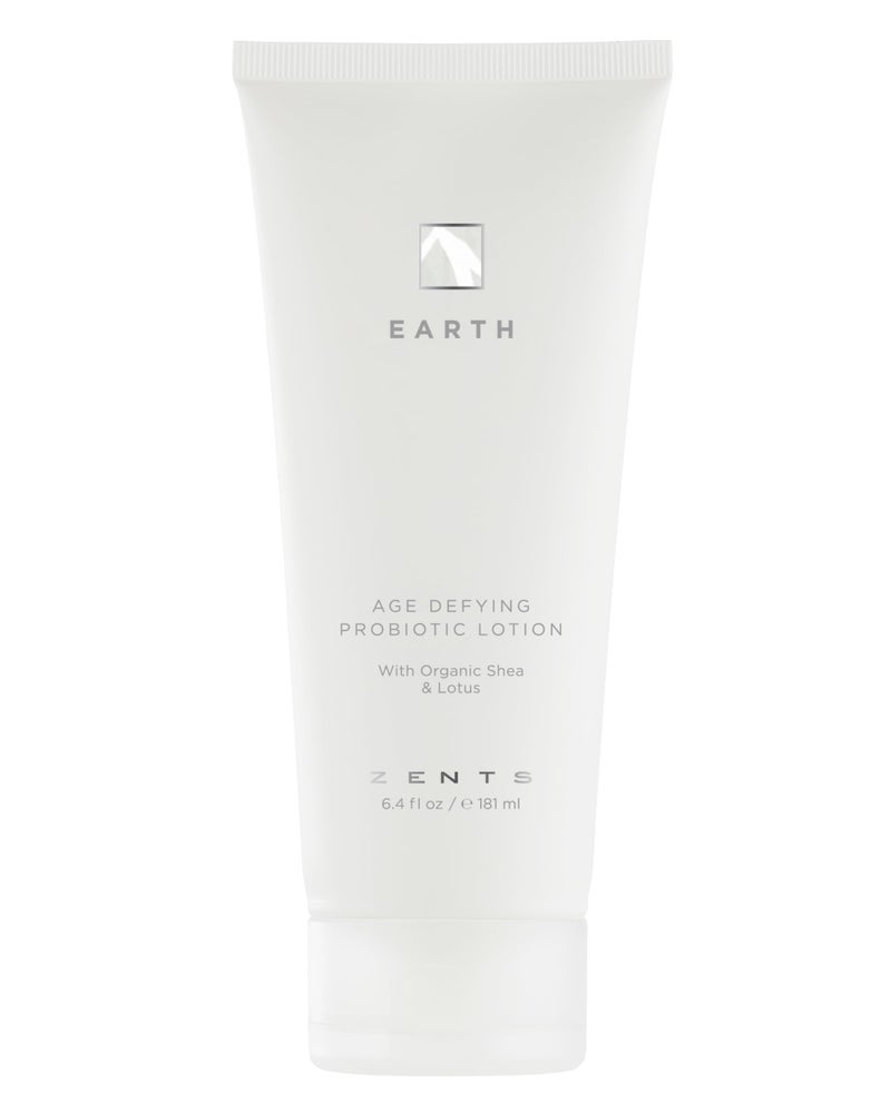 Zents AgeDefying Probiotic Body  Hand Lotion Earth  Moisturizing Lotion with Hyaluronic Acid  Organic Shea Butter  Nourishes  Hydrates Skin  64 fl oz